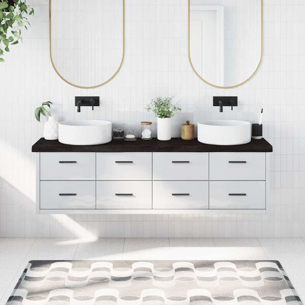 vidaXL Blat do łazienki, ciemnobrązowy, 180x40x(2-6) cm, lite drewno