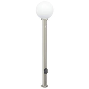 vidaXL Słupek oświetleniowy z czujnikiem i gniazdkiem 120 cm, stal nierdzewna IP44