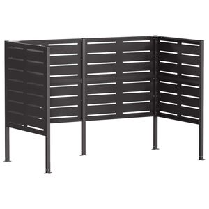 vidaXL Ekran na kosz na śmieci 167 x 85 x 113 cm Stal Czarny