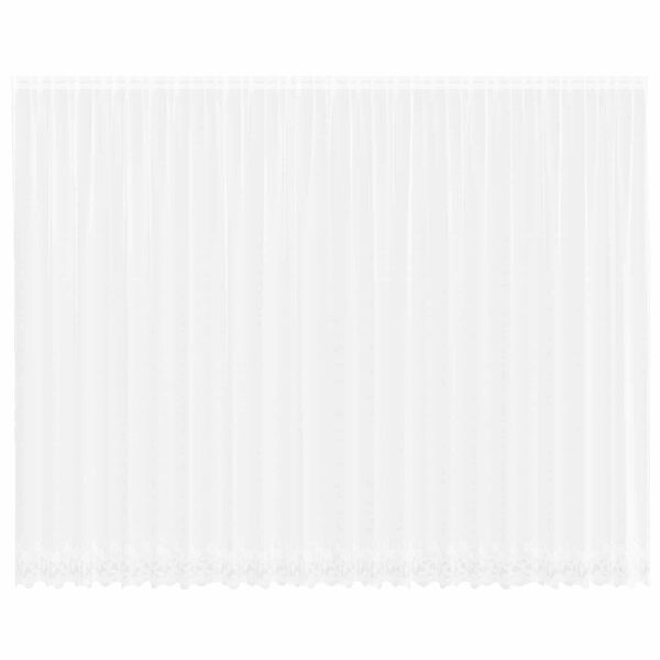 vidaXL Firanka Koronkowa z zasłonami Biały 280 x 600 cm Poliester