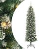 vidaXL Sztuczne smukłe drzewo bożonarodzeniowe Zielony i Biały 240 cm