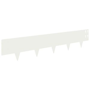 vidaXL Krawężnik do trawnika 30 szt. 100 x 20 cm Stal Biały