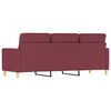 vidaXL Sofa 3-osobowa, winna czerwień, 180 cm,tapicerowana tkaniną