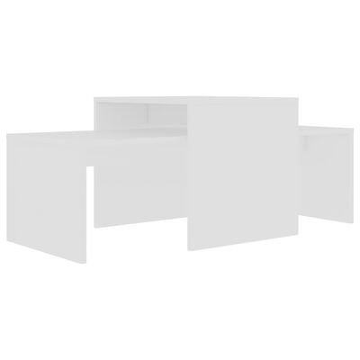 vidaXL Zestaw stolików kawowych, biały, 100x48x40 cm
