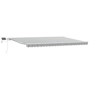 vidaXL Ręcznie zwijana markiza z LED, antracytowo-biała, 500x300 cm