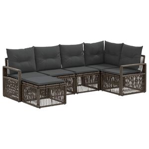vidaXL Zestaw Sof na Ogr&oacute;d 6 pcs Szary polirattan