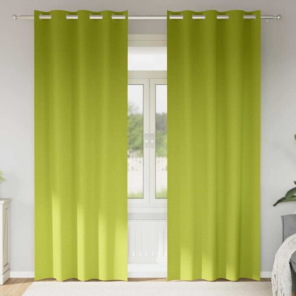 vidaXL Firany blackout z kółkami 2 pcs Zielony 245 x 140 cm Poliester
