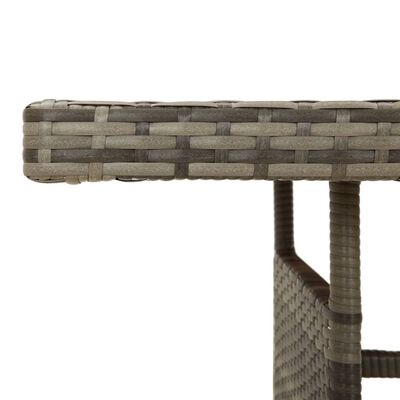 vidaXL Stół ogrodowy, szary, 160x70x72 cm, rattan PE i drewno akacjowe