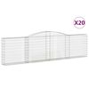 vidaXL Kosze gabionowe, 20 szt, 400x30x100/120cm, galwanizowane żelazo