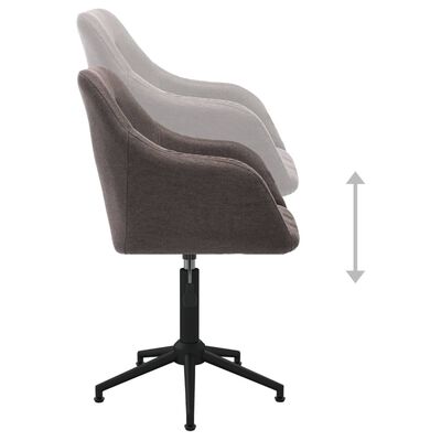 vidaXL Obrotowe krzesło stołowe, kolor taupe, obite tkaniną
