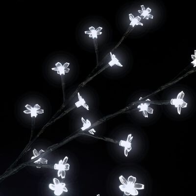 vidaXL Drzewko z lampkami LED, białe światło, kwiat wiśni, 180 cm