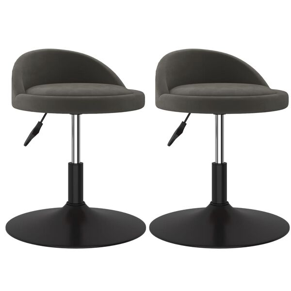 vidaXL Obrotowe krzesła stołowe, 2 szt., ciemnoszare, aksamitne