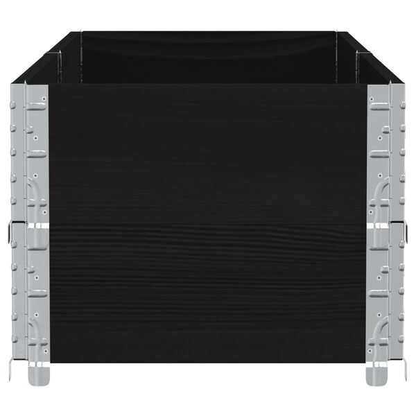 vidaXL Donica ogrodowa, czarna, 150x50 cm, lite drewno sosnowe