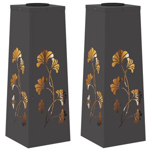 vidaXL Słoneczna LED lampa na ścieżkę 2 pcs Czarny