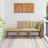 vidaXL Modułowa sofa na zewnątrz 3 Sztuka Naturalny i Beżowy