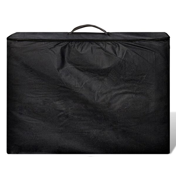 vidaXL Składany stół do masażu z drewnianą ramą, 4 strefy, czarny