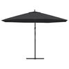 vidaXL Parasol wiszący z aluminiowym słupkiem, 350 cm, czarny