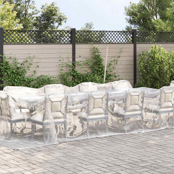 vidaXL Przezroczysta plandeka z oczkami 3x12 m Polietylen