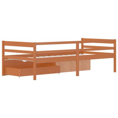 vidaXL Rama łóżka z szufladami i szafką, miodowa, sosna, 90x200 cm