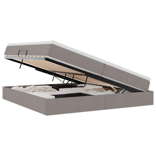 vidaXL Ł&oacute;żko z miejscem na przechowywanie i materacem Ciemnoszary