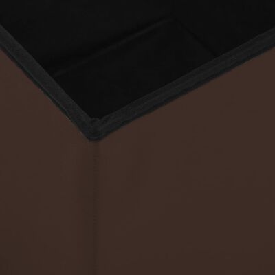 vidaXL Składane stołki ze schowkiem, 2 szt., brązowe, PVC