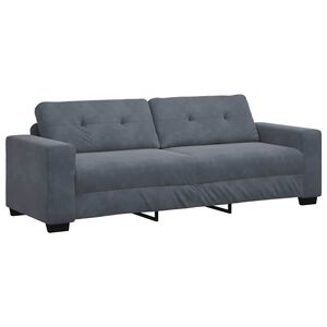 vidaXL Sofa 3-osobowa Ciemnoszara 220x78x80 cm Aksamit