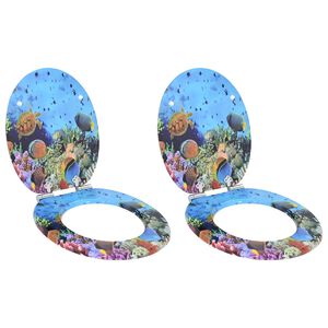 vidaXL Deska toaletowa 2 pcs Głęboki niebieski morski 44 x 38 cm