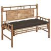 vidaXL Ławka ogrodowa z poduszką, 120 cm, bambusowa