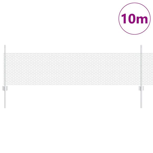 vidaXL Płot i Słup Srebrny 0,5 x 10 m Stal