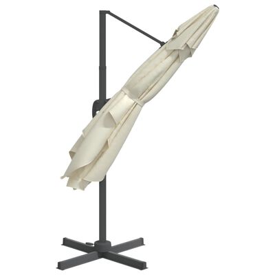 vidaXL Parasol wiszący na aluminiowym słupku, piaskowy, 400x300 cm