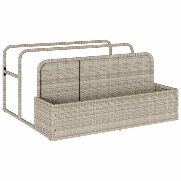 vidaXL Poolside Float Storage Jasnoszary 110x100x57 cm Polirattan