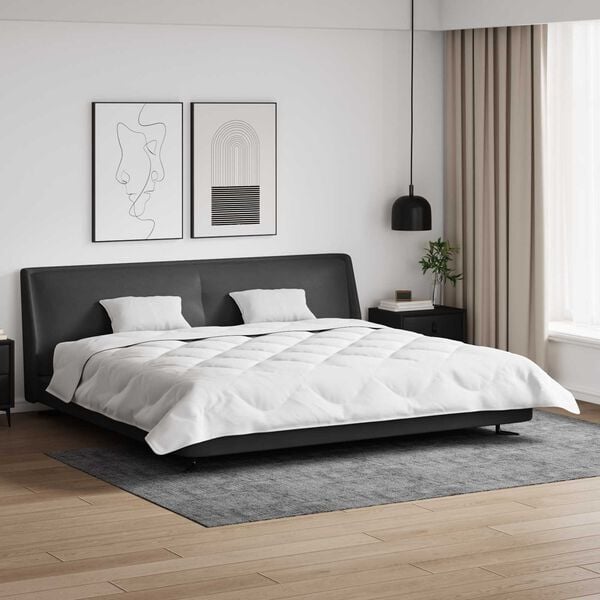 vidaXL Duvet z poduszkami z poduszką 3 pcs Biały Mikrofibra i Puch