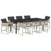 vidaXL Zestaw do jadalni w ogrodzie 9 pcs Jasnoszary polirattan