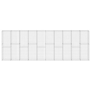 vidaXL Ściana gabionowa z pokrywami, galwanizowana stal, 600x30x200 cm