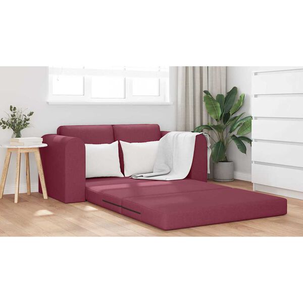vidaXL Sofa Bed 60cm Czerwone wino tkanina