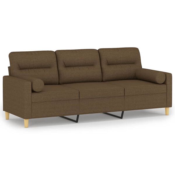 vidaXL 3-osobowa sofa wypoczynkowa z poduszkami, brązowa, 180 cm