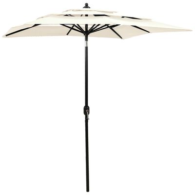 vidaXL 3-poziomowy parasol na aluminiowym słupku, piaskowy, 2x2 m