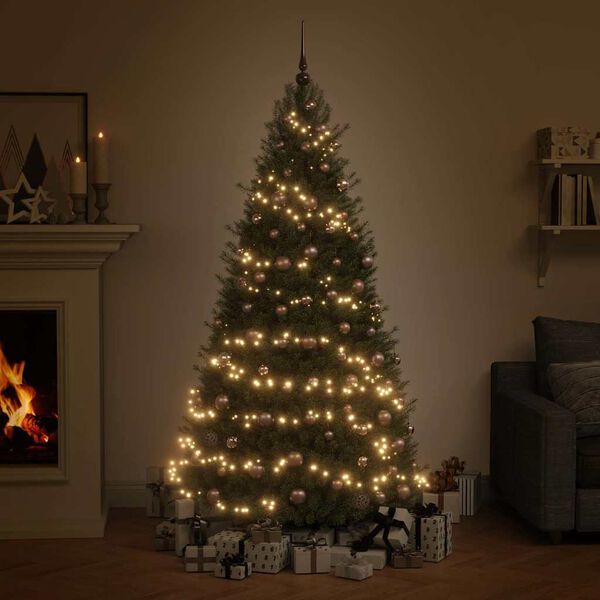 vidaXL 120-cz. zestaw bombek na choinkę z czubkiem 300LED różowe złoto