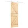 vidaXL Drzwi przesuwne z osprzętem, 70x210 cm, lite drewno sosnowe