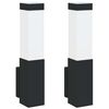 vidaXL Zewnętrzna lampa ścienna 2 szt. Czarny 10.5 x 6 x 33 cm