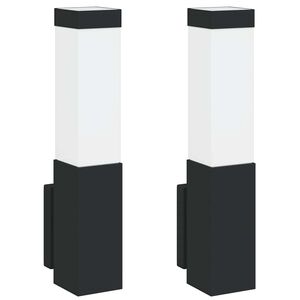 vidaXL Zewnętrzna lampa ścienna 2 szt. Czarny 10.5 x 6 x 33 cm