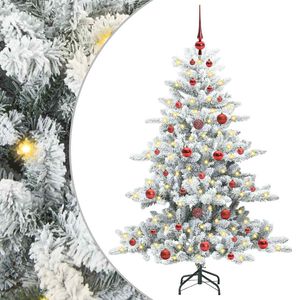 vidaXL Sztuczna choinka z zawiasami z podstawą Biały 150 cm PVC i stal