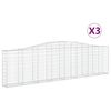 vidaXL Kosze gabionowe, 3 szt, 400x30x100/120 cm, galwanizowane żelazo