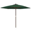 vidaXL Parasol ogrodowy na drewnianym słupku, zielony, 299x240 cm