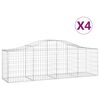 vidaXL Kosze gabionowe, 4 szt, 200x50x60/80 cm, galwanizowane żelazo