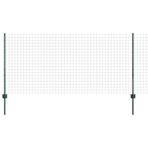 vidaXL Ogrodzenie Euro z słupkiem 25 x 1 m Stal pokryta PVC zielony