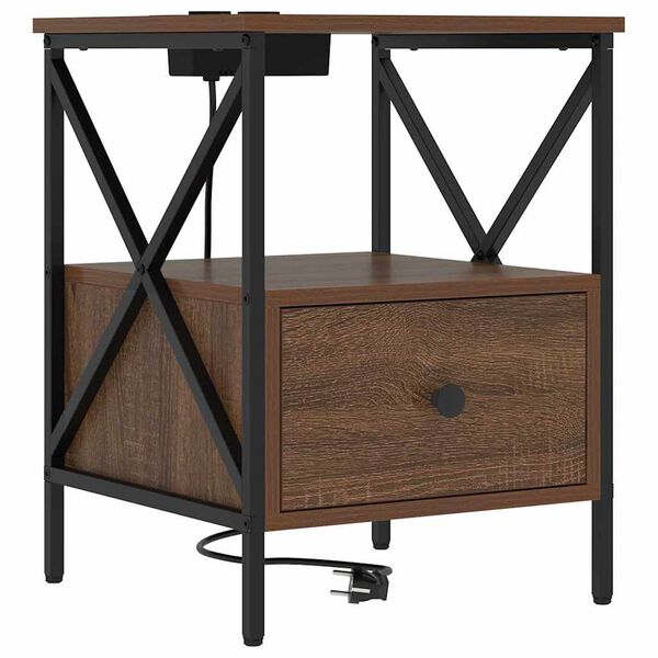 vidaXL Szafka Nocna z szufladą Brązowy dąb 41,5 x 40,5 x 55 cm