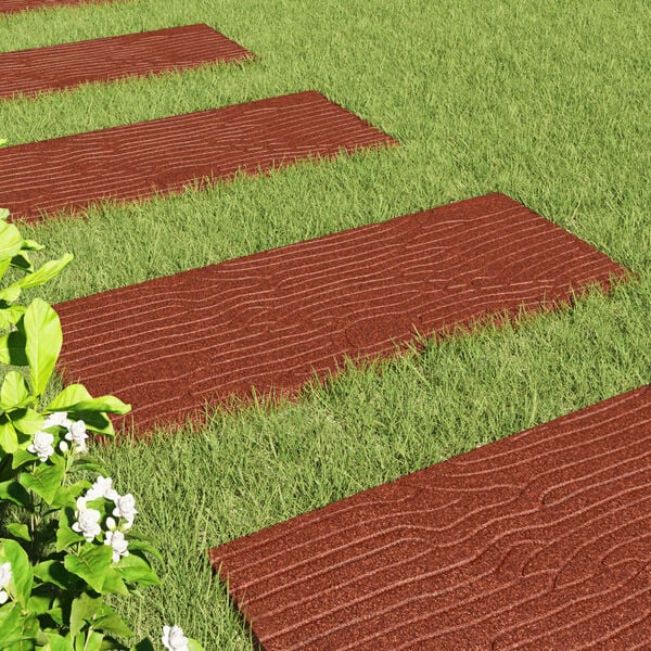 vidaXL Kamień kroczący 6 pcs Czerwony 60,5 x 25 x 2 cm Guma