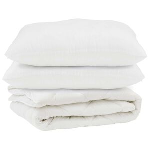 vidaXL Kołdra z poduszką 3 pcs Biały Mikrofibra