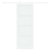 vidaXL Drzwi przesuwne Biały 73,5 x 198,5 cm Lite drewno sosnowe